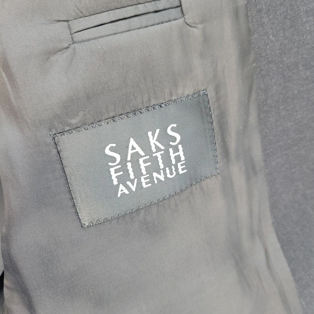 Hugo Boss Blazer Mens 42R Gray Einstein Sigma Virgin Wool Saks Fifth Avenue
